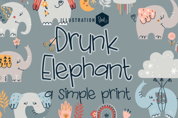 Drunk Elephant: A Whimsical Typeface for Bold Brand Identity